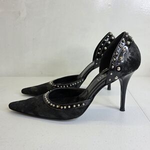 Versace Jeans Couture Women's Black Calf-Skin Leather Pumps Designer Shoes